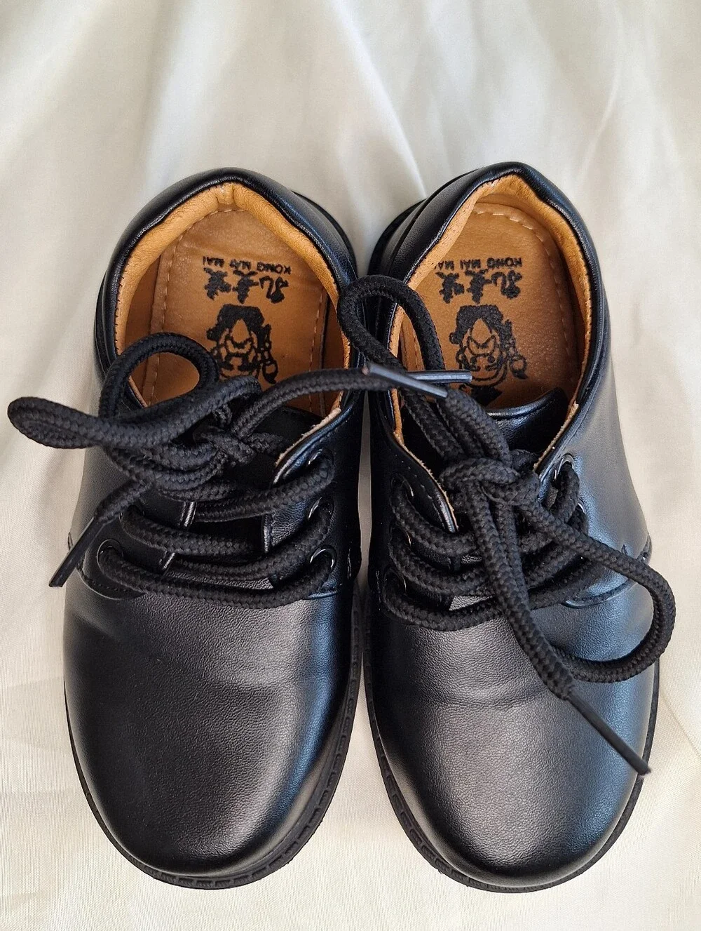 Toddler Kids Classic Black Lace-Up Dress Shoes Size 27/10